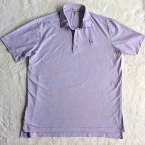 Peter Millar Summer Comfort Polo Shirt Mens Large CCNC Golf Striped Blue Pink